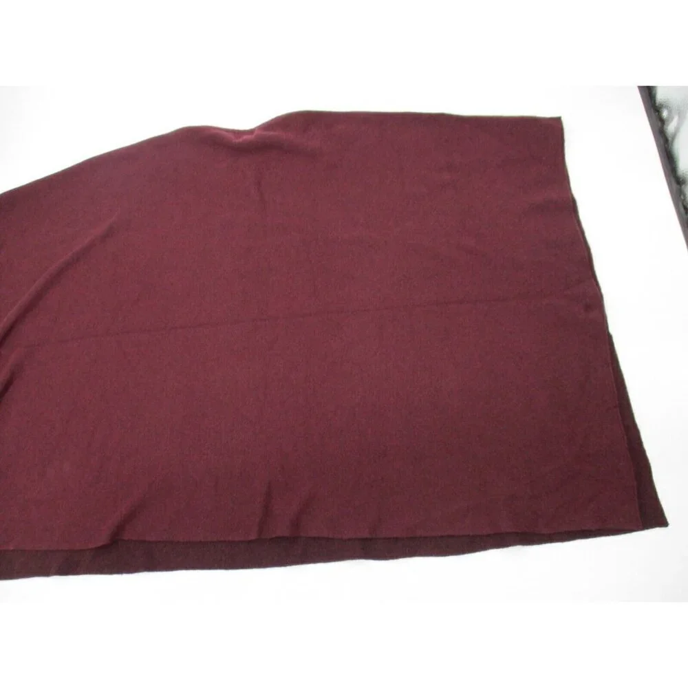 LOFT Womens Poncho Wrap One Size Red Crew Neck Side Buttons Casual Knit Pullover